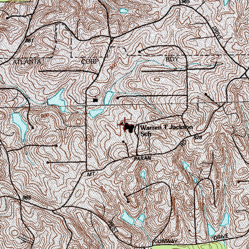 Topographic Map of W T Jackson Elementary School, GA