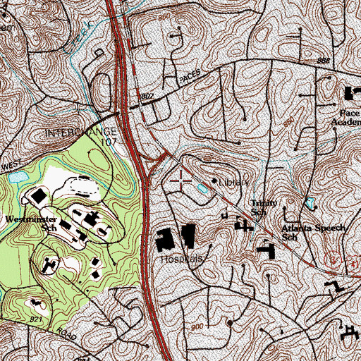 Topographic Map of West Paces Ferry Hospital, GA