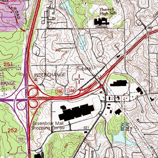Topographic Map of Westgate Shopping Center, GA