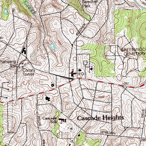 Topographic Map of Beecher Hills Baptist Church, GA