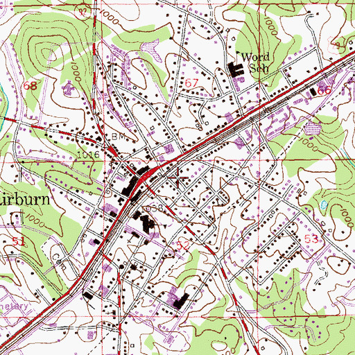 Topographic Map of Campbell County Courthouse (historical), GA