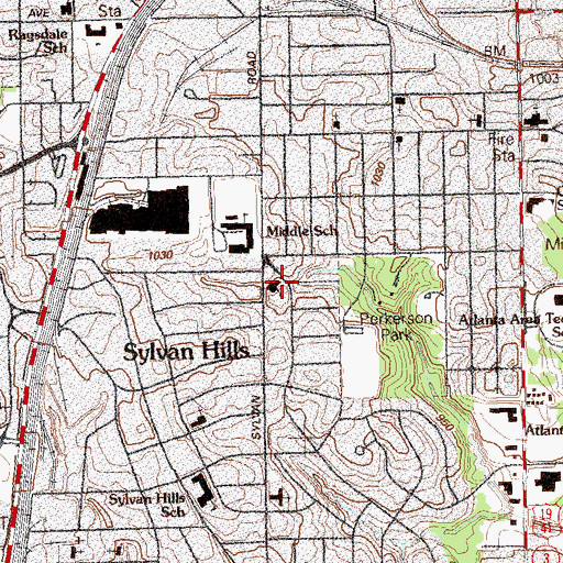 Topographic Map of Capitol View Presbyterian Church, GA