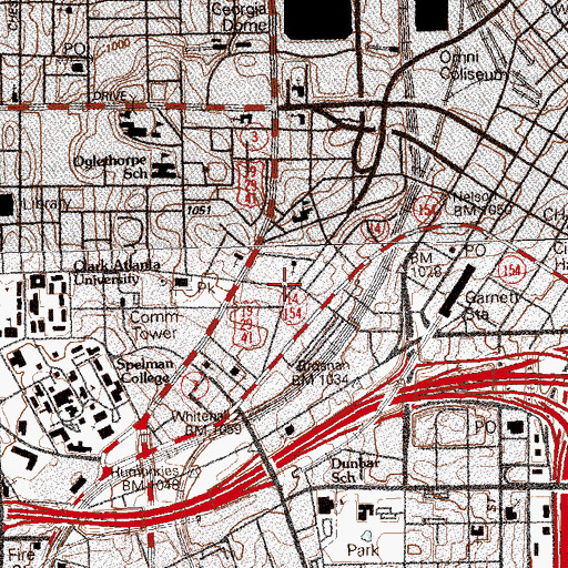 Topographic Map of Castleberry Hill Historic District, GA