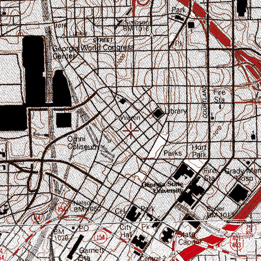 Topographic Map of Fairlie-Poplar Historic District, GA