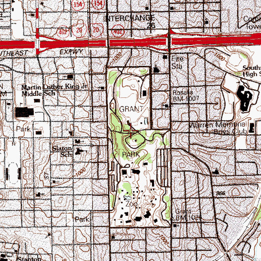 Topographic Map of Grant Park Historic District, GA