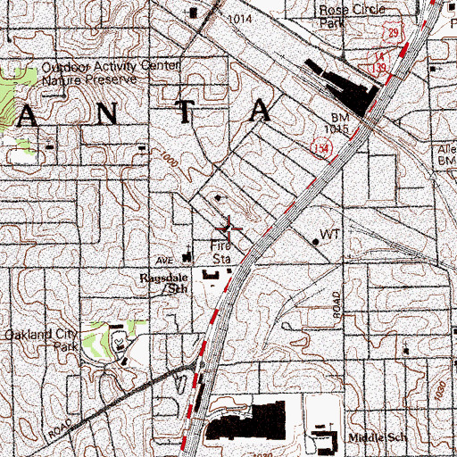 Topographic Map of Ladd Street United Methodist Church, GA