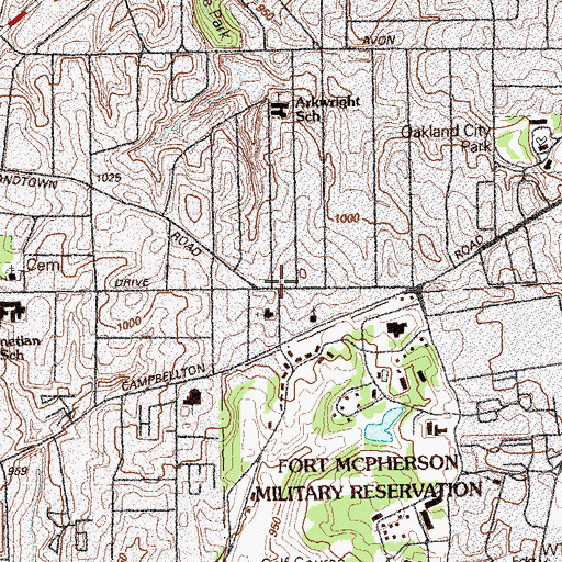 Topographic Map of Saint Peter Baptist Church, GA