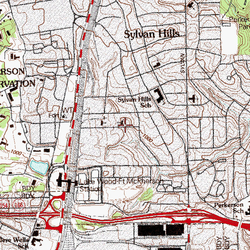 Topographic Map of Shady Grove Baptist Church, GA
