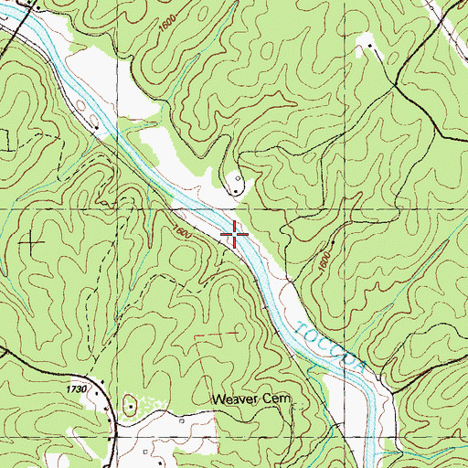 Topographic Map of Bakers Ferry (historical), GA