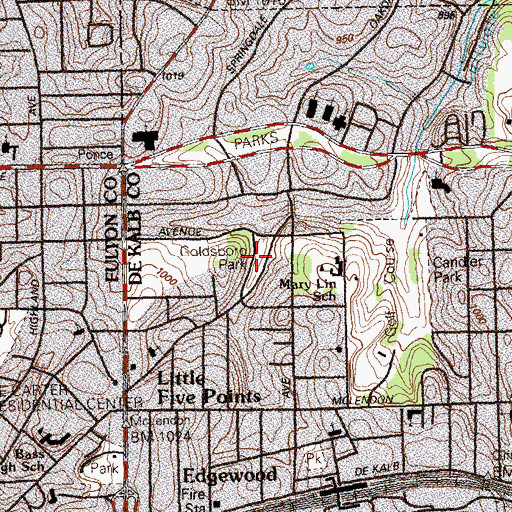 Topographic Map of Goldsboro Park, GA