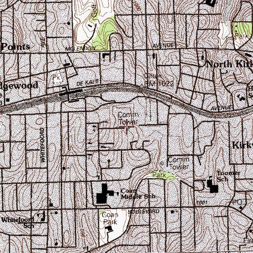 Topographic Map of Wesley Avenue Park, GA