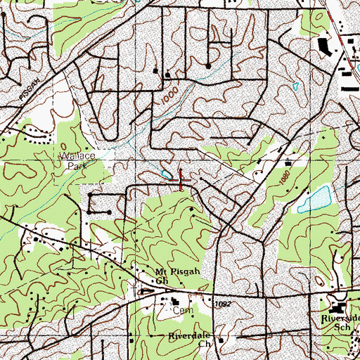 Topographic Map of Gardner Woods, GA