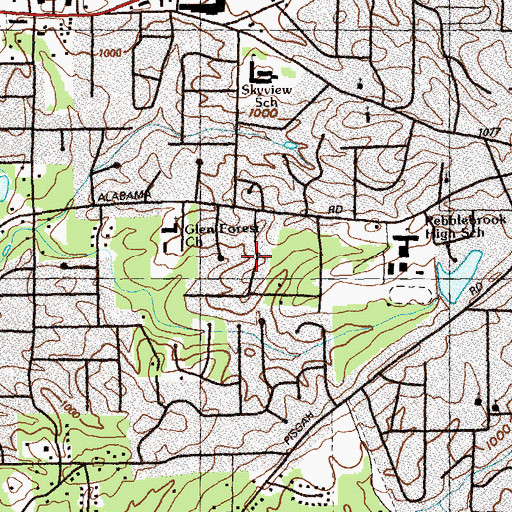 Topographic Map of La Bama, GA
