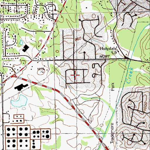 Topographic Map of Sherwood Estates, GA