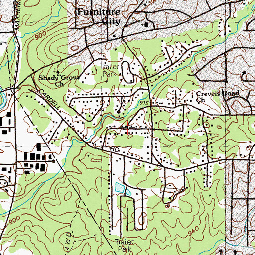 Topographic Map of Witt Acres, GA
