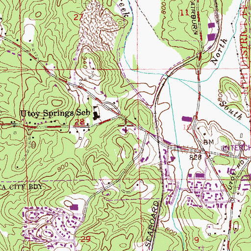 Topographic Map of Utoy Springs Church, GA