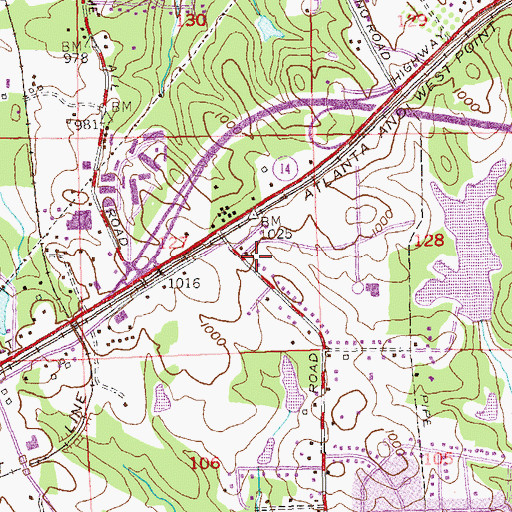 Topographic Map of Victory Church, GA