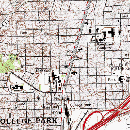 Topographic Map of College Park Presbyterian Church, GA