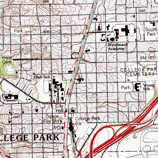Topographic Map of First Baptist Church of College Park, GA