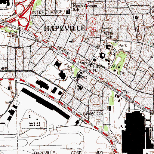 Topographic Map of Hopeville United Methodist Church, GA
