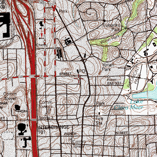 Topographic Map of Fourteenth Street Playhouse, GA