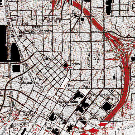 Topographic Map of Atlanta History Center-Downtown, GA