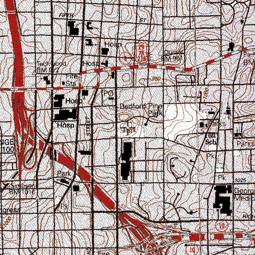Topographic Map of Civic Center Park, GA