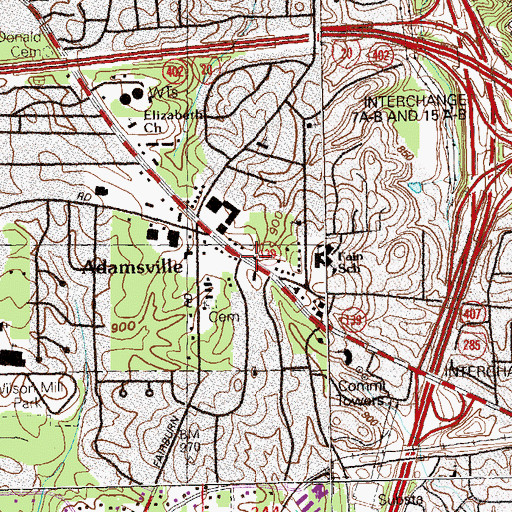 Topographic Map of Collier Heights Branch Atlanta-Fulton Public Library, GA