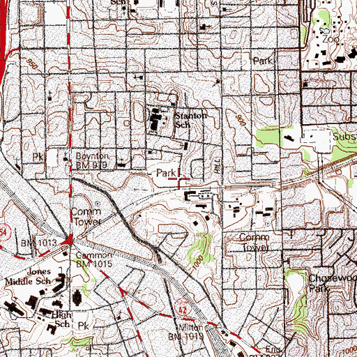 Topographic Map of Dainiel Stanton Park, GA