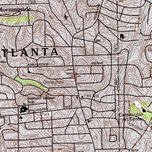 Topographic Map of Grace Evangelical Lutheran Church, GA