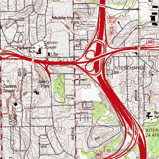 Topographic Map of Greenwood Trailer Park, GA