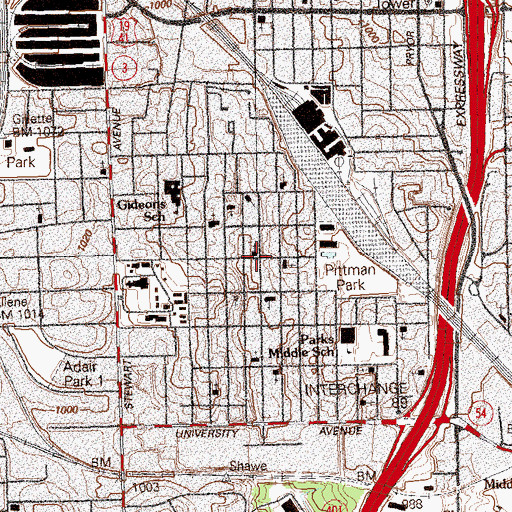 Topographic Map of Hurt Street Baptist Church, GA