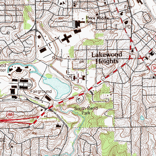 Topographic Map of Lakewood Stadium, GA