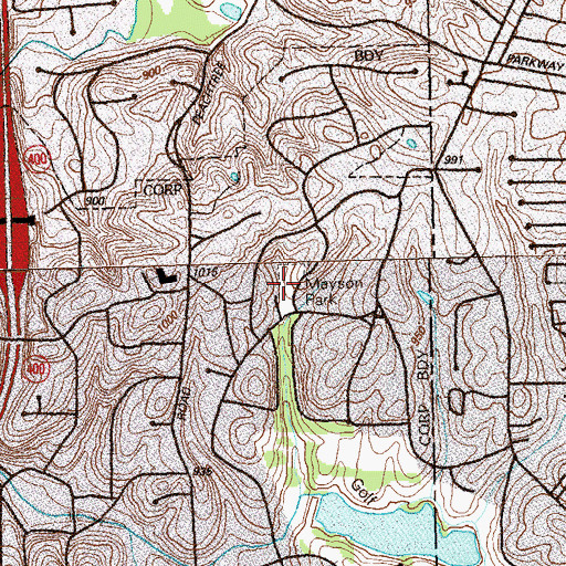 Topographic Map of Mayson Park, GA
