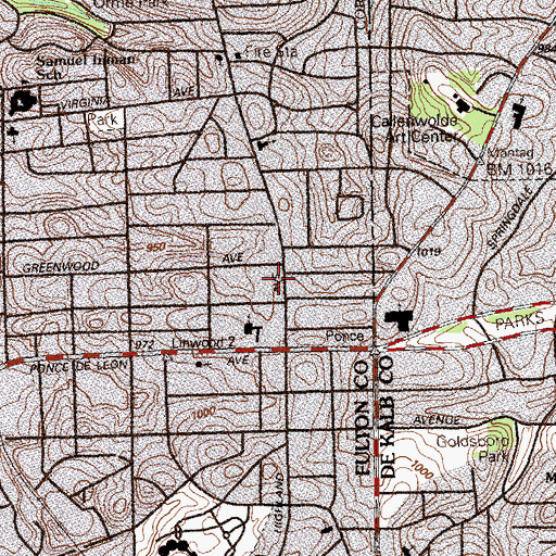Topographic Map of Metropolitan Community Church of Atlanta, GA