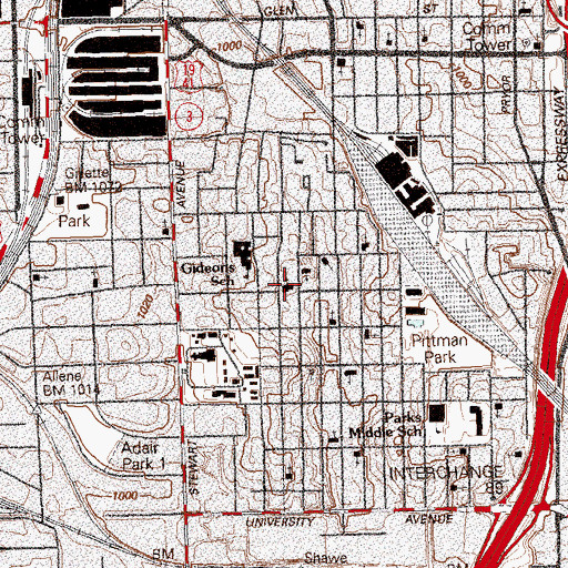Topographic Map of Rice Memorial Presbyterian Church, GA