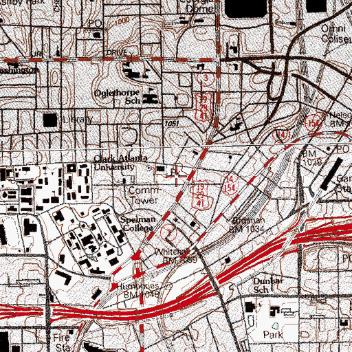 Topographic Map of University Park, GA
