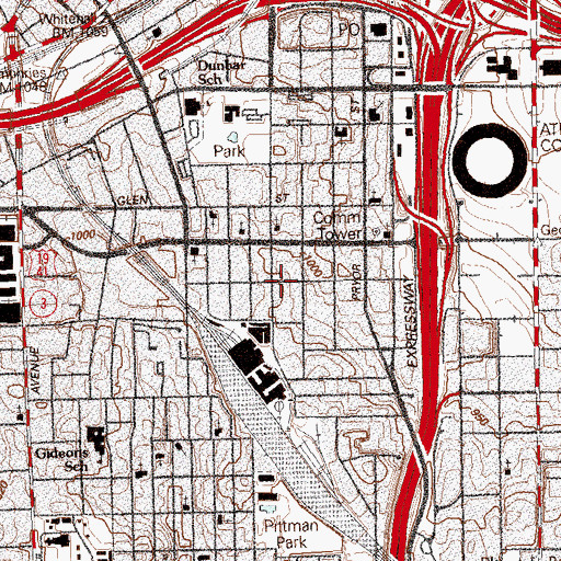 Topographic Map of Windsor Street Park, GA