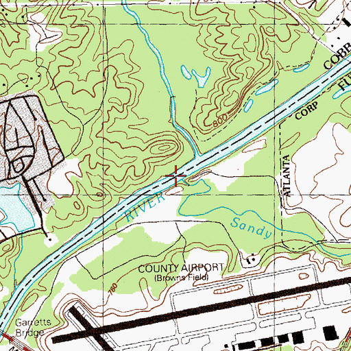 Topographic Map of Nelsons Ferry (historical), GA