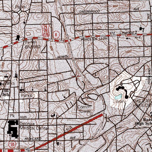 Topographic Map of Angier Springs (historical), GA