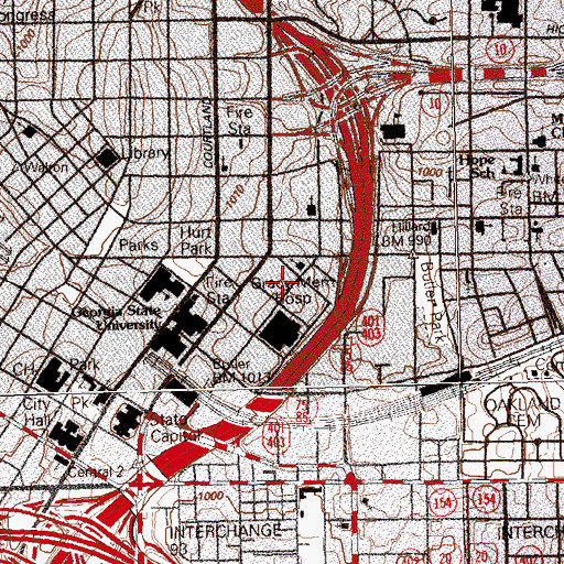 Topographic Map of Atlanta Medical College (historical), GA