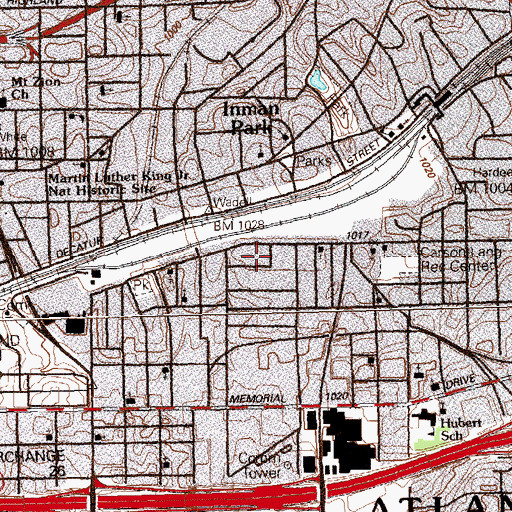 Topographic Map of Echols Park (historical), GA