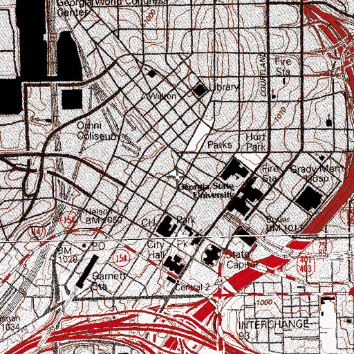 Topographic Map of Humbug Square (historical), GA