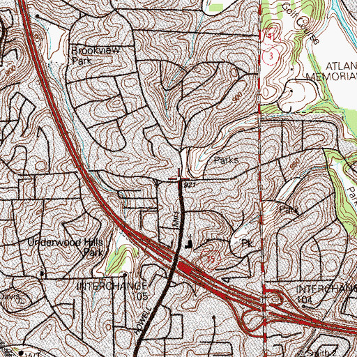 Topographic Map of Northside Park, GA
