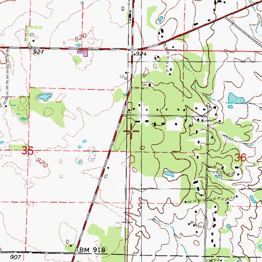 Topographic Map of Tryons Grove School (historical), IL