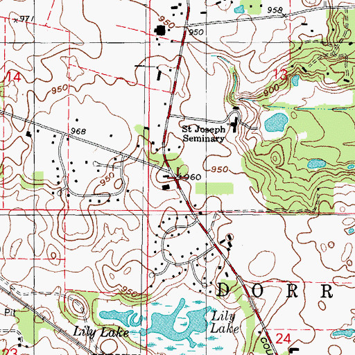 Topographic Map of Walkup School (historical), IL