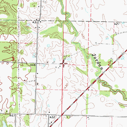 Topographic Map of Mount Zion School (historical), IL