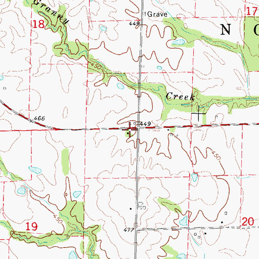 Topographic Map of Webbs Prairie School (historical), IL