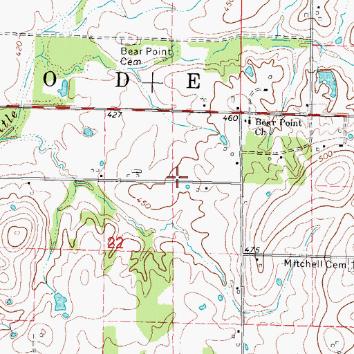 Topographic Map of Bear Point School (historical), IL