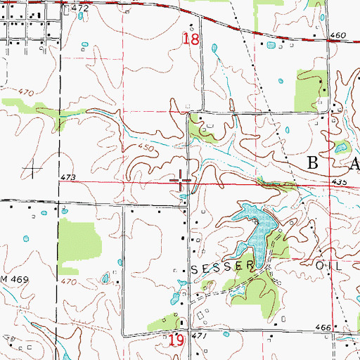 Topographic Map of Keller School (historical), IL